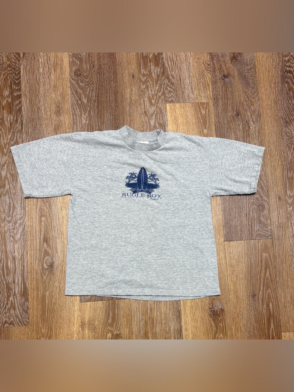 Bugle Boy Gray Tee with Navy Surf Graphic